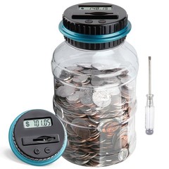 Large Piggy Bank for Adults,Vcertcpl Digital Coin Counting Bank with LCD Counter