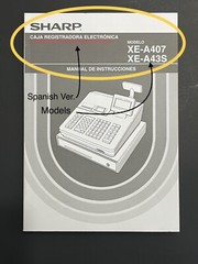 INSTRUCTION OPERATIONS MANUAL Español Spn. Sharp XE-A407 XE-A43S Cash Register