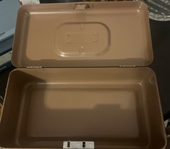 LIT-NING Strong Box Cash Box Vintage Opens No Key No Tray Brown E