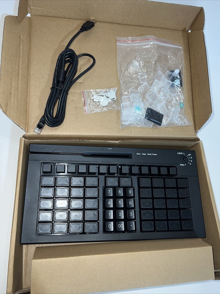 New 67-Keys POS Keyboard S67B-MU-0017 With Card Reader. New & Free Shipping