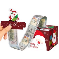 50 PCS Transparent Bags Set Christmas Surprise Cash Pull Gift Box With Card