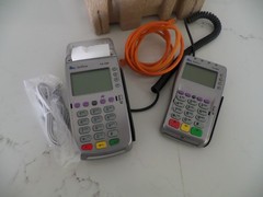 Lot of 2 VeriFone VX520 & VX805 Credit Card Payment Terminal Silver (NO Adapter)