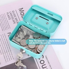 Mini Cash Box Metal Piggy Bank Cash Box with Lock and Keys for Casino