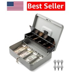 Durable Alloy Steel Cash Box with Key Lock – Perfect for Small Business Use