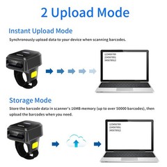 Symcode 2D Bluetooth Wireless QR Barcode Scanner,Portable Ring Wearable Finger–