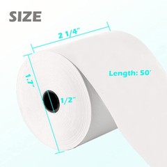 Premium 50 Rolls Thermal Receipt Paper 2-1/4″x50′ White POS Cash Register Tape
