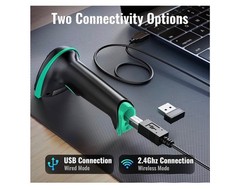 Tera Barcode Scanner Wireless 1D Laser Cordless Barcode Reader USB 5100 Teal