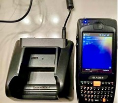 Glacier M3 Orange Handheld Barcode Scanner Lot Of 3 W/Docks & Cradles Mobile PC
