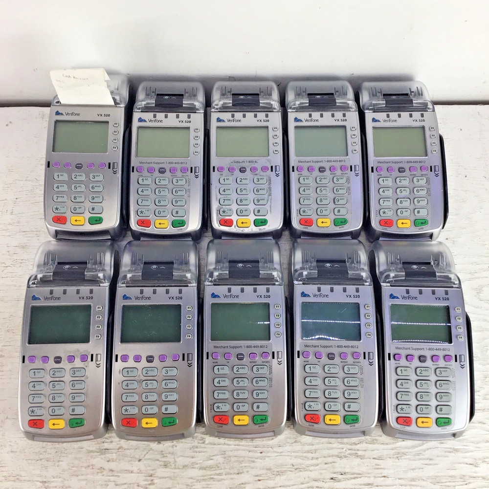 Lot Of 10 Verifone VX520 POS Terminals Tested Tampered READ