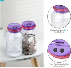 Large Coin Counting Bank for US Coins, Digital Money Jar with LCD Screen, 1.8L