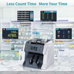 Ribao BC-40 Mixed Money Counter Bill Counter Value Counter (USD-CAD-MXN-EURO)