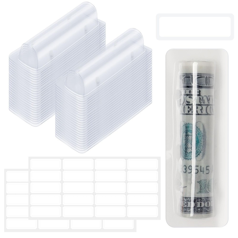 100 Pieces Clear Plastic Lip Balm Pouches Money Card Holder Money Cash Pouche…