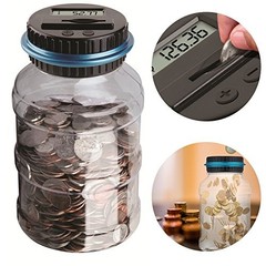 Coin Piggy Bank Saving Jar, Digital Coin Counter with LCD Display Large Capac…
