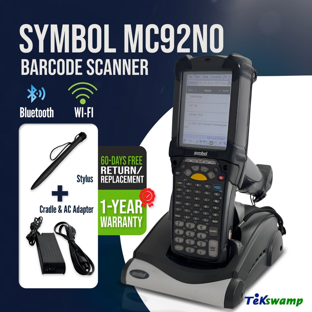 ✅Symbol MC92N0-GJ0SYEYA6WR 1D Warehouse Barcode Scanner w/Kit 1 YEAR WARRANTY!⚡