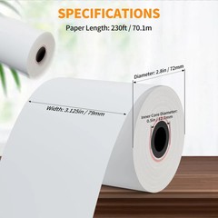 3 1/8” x 230ft’ Thermal Paper Receipt 10 Rolls, Receipt Paper POS Cash Regis…
