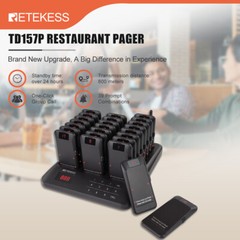 Retekess TD157P Restaurant Wireless Paging System Queuing 24 Pager Food Truck