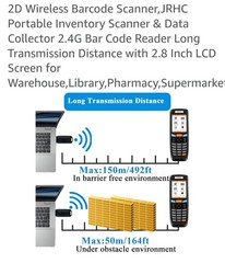 2D Wireless Barcode Scanner, JRHC Portable Inventory Scanner & Data Collector
