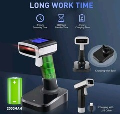 2D Barcode/QR Bar Code Scanner 2.4GHz Wireless JRHC Bluetooth Scanner Handheld