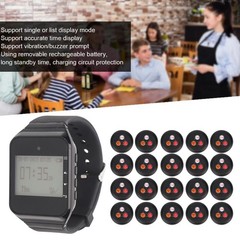 Watch Pager 20 Call Buttons LCD Display Rechargeable Wireless Watch Calling ZERI