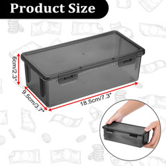 2 Packs Plastic Cash Box Money Organizer Black Currency Tray Rectangular Cash St