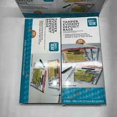 75 Tamper Evident Deposit Bags 9″ by 12″ 3 boxes of 25 NEW, Unopened, unused.