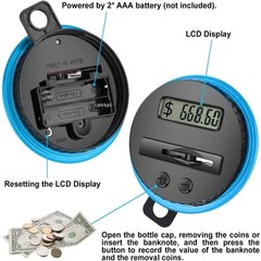 1.8L Digital Coin Counter Money Piggy Bank ABS Jar LCD Display Lock 2 Keys