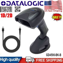Datalogic GD4590-BK-B 2D Barcode Scanner w/ Stand Commercial Services USB Cable