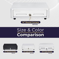 Cash Register Drawer for POS Point of Sale System with Round Corner 13″, Remo…