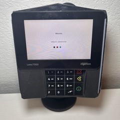 ingenico Lane/7000 Credit Card Terminal w/ USB Cable, Power Supply, And Stand