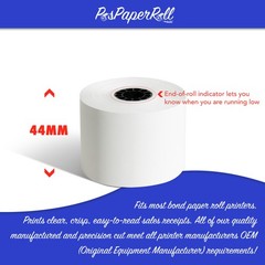 44mm x 150′ 1-Ply Bond Paper (100 Rolls)