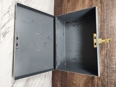 ☆Vintage☆ ~Steel master Metal Cash Box Art Steel Co. Heavy Duty~ ☆LOOK☆
