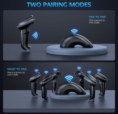 Bluetooth Barcode Scanner with USB Charging Cradle Data Receiver, 1D 2D QR Wi…