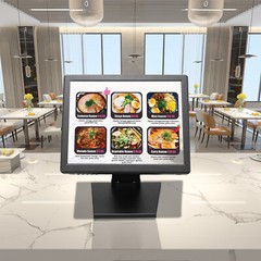 15″ Touch Screen LCD Display Monitor, Touch Screen Cash Register with POS Stand