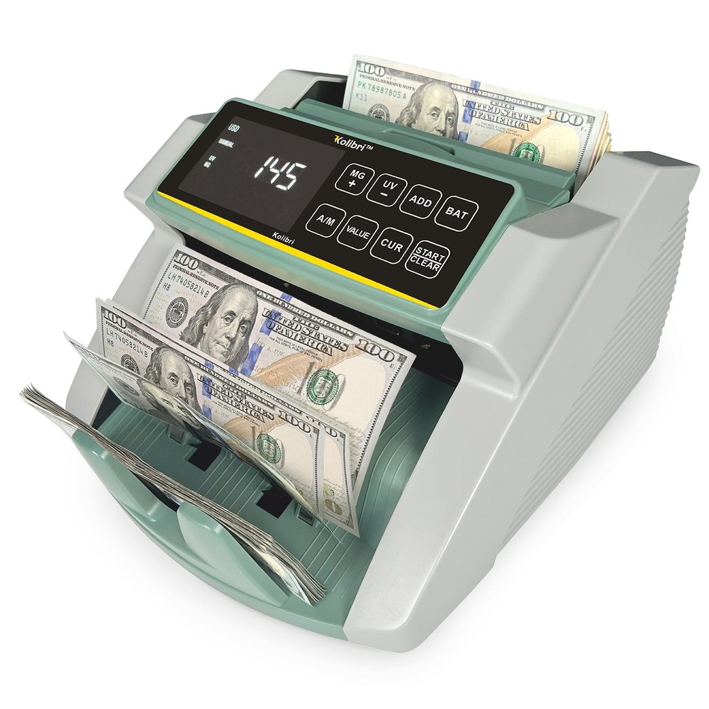 KOLIBRI Money Counter Machine, Advanced Fake Detection LCD Display | 1,500