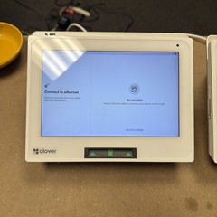 Lot of 2 Factory Reset Clover Mini Wi-Fi C305 Point of Sale System w/ Hub + PSU