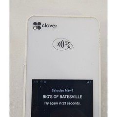 Clover Flex C403 Handheld POS Wireless Payment Terminal White w Printer Locked