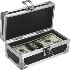 Lockable Aluminium Cash Box with Currency Tray for Secure Money Storage