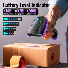 Barcode Scanner Wireless Versatile 2-In-1 (2.4Ghz Wireless+Usb 2.0 Wired) with B