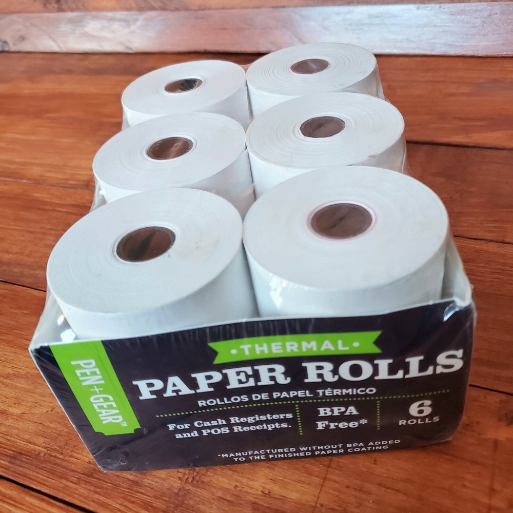 Thermal Paper Rolls 3-1/8″x190ft/Roll Qty 6 Cash Registers & POS Receipts NEW™