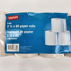Staples Bond Receipt Paper Rolls, 2 1/4″ x 85′, 10/Pack 18216
