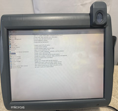 Micros Workstation 5A POS 400814-101 Terminal & Stand & Fingerprint Identifier