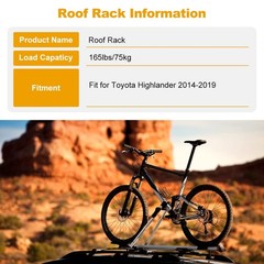 2Pcs Roof Rack Crossbars Cargo Carrier 2014-2019 Max Load Up to 165 LBS