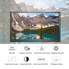 10.1 Inch Capacitive Touch Screen Fit For RasPi 4 3 PC Laptop 1024×600 Smal ESZT