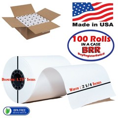 2 – 1/4 ” x 85′ THERMAL PAPER 50 ROLLS x 2 cases = 100 ROLLS BPA Free