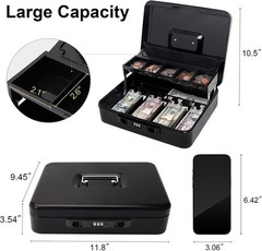 Sturdy Freestanding Cash Box – Sliding Coin Lid & Lock for Ultimate Security