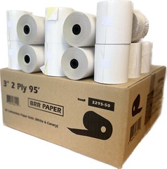 2 Ply 50 Rolls 3 X 90 Feet Carbonless White/Canary Kitchen Printer Paper
