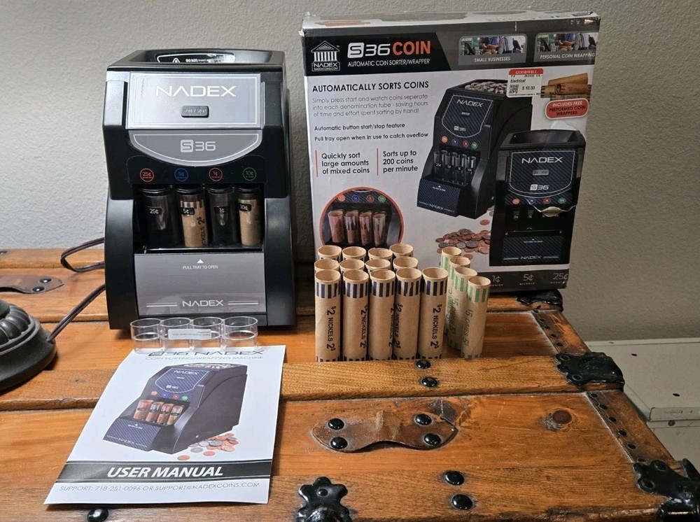 Nadex Coins™ Automatic Coin Sorter, S36 in Black