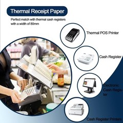 80mm Thermal Receipt Paper Rolls Compatible POS Printer 3-1/8 x 119′ 10 Rolls