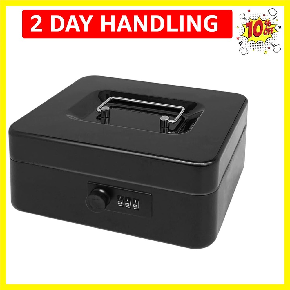 Secure Steel Cash Box with Combination Lock and Removable Tray – Metal Money …