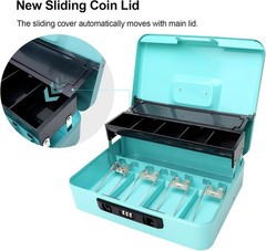 Portable Cash Box with Combination Lock – Light Blue